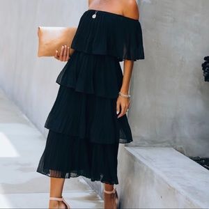 Just Me Tiered Pleated Midi
